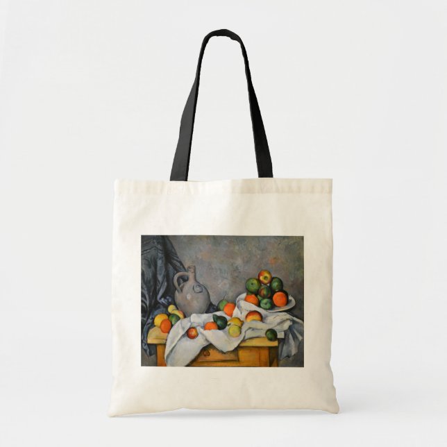 Bolsa Tote Paul Cezanne - Cortina, Jug e Fruta Bowl (Frente)