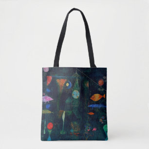 Bolsa Tote Paul Klee Fish Magic Abstrato Pintura Gráfica
