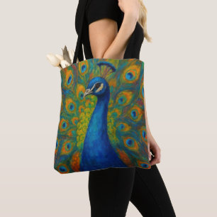 Bolsa Tote Pavão em Aquarela