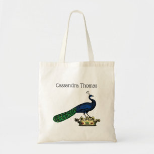 Bolsa Tote Pavão Estilizado Vintage Heráldico no C da Coroa