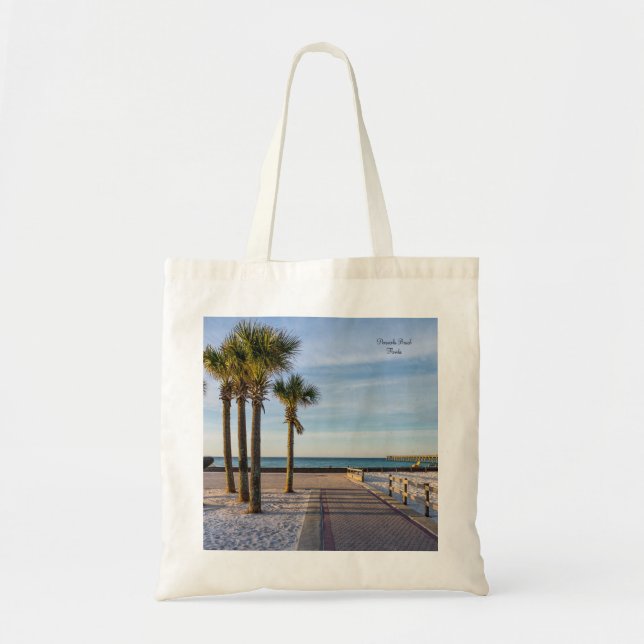 Bolsa Tote Paved Walkway to Pensacola Beach Tote Bag (Frente)