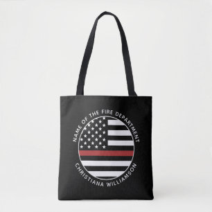 Bolsa Tote Pavilhão Personalizado do Bombeiro Thin Red Line U