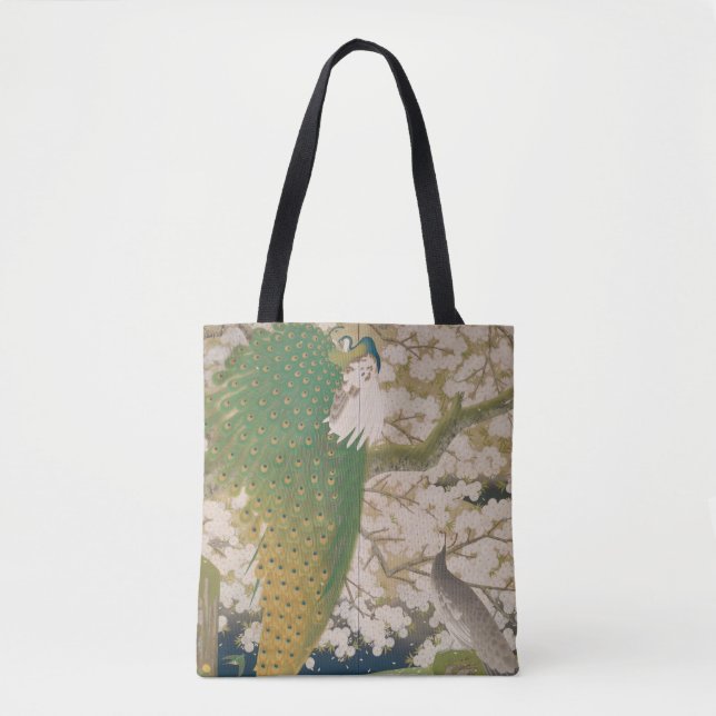 Bolsa Tote Pavões e árvore de cereja (1925) (Frente)