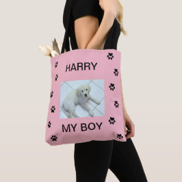 Bolsa Tote Paw imprime com foto e nome de Pet