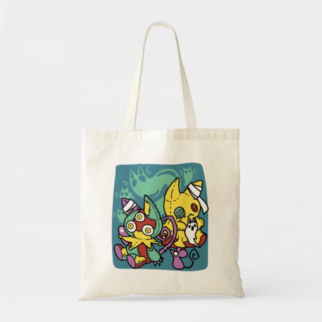 Bolsa Tote Paw-sitivamente Assustador | Gatos Monstruosos de  (Frente)