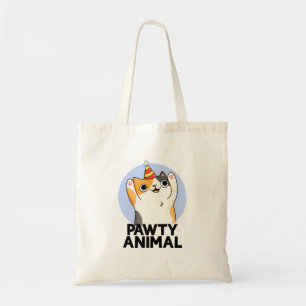 Bolsa Tote Pawty Animal Funny Party Hat Cat Pun