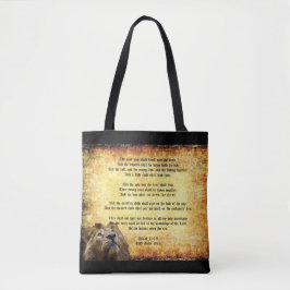 Bolsa Tote Pax Christos, Leão com Isaiah 11:6-9