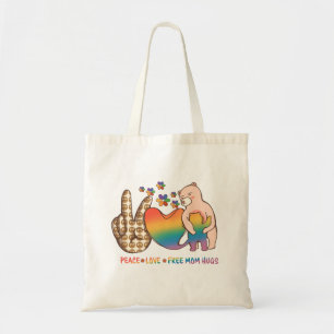 Bolsa Tote Paz, Amor, Abraços de Mãe Livres - Design de Orgul