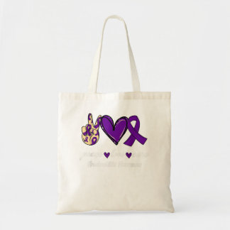 Bolsa Tote Paz Amor Arachnoidite Roxo Fita Awaren