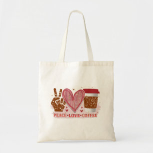Bolsa Tote Paz, Amor, Café