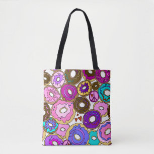 Bolsa Tote Paz Amor e Donuts