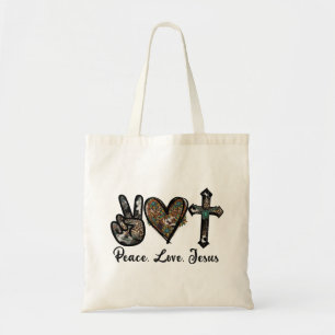 Bolsa Tote Paz, Amor, Jesus