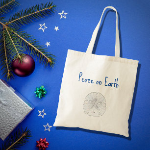 Bolsa Tote Paz de Areia de Natal na Terra