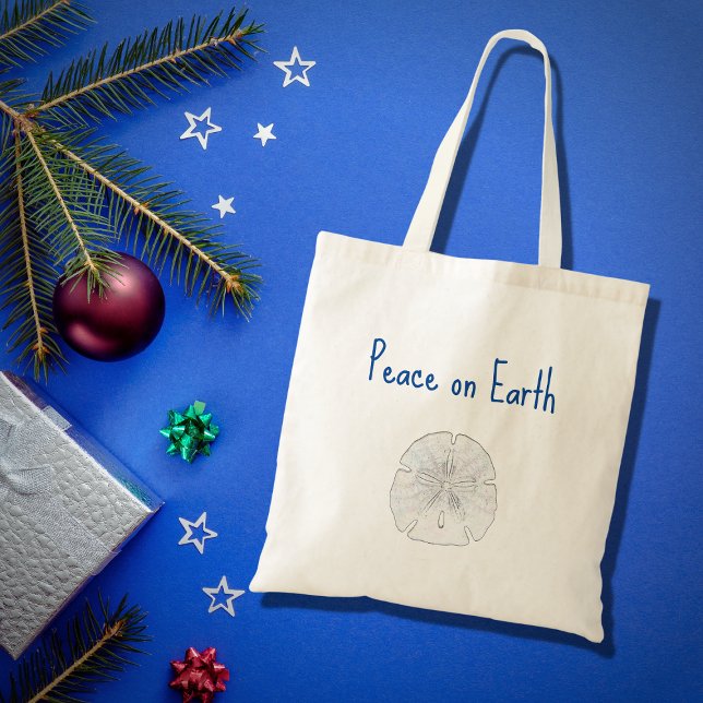 Bolsa Tote Paz de Areia de Natal na Terra (Criador carregado)
