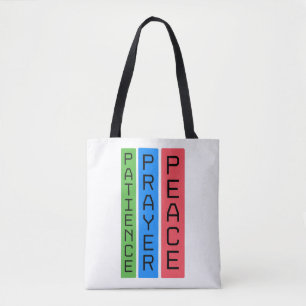 Bolsa Tote Paz de oração à paciência - Ar Inspirador Cristão