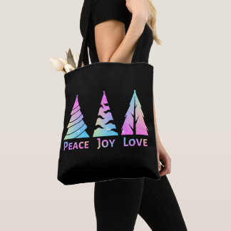 Bolsa Tote Paz Joy Adora Árvores de Natal