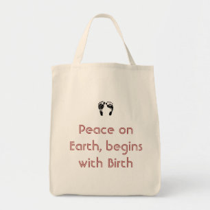 Bolsa Tote Paz no nascimento