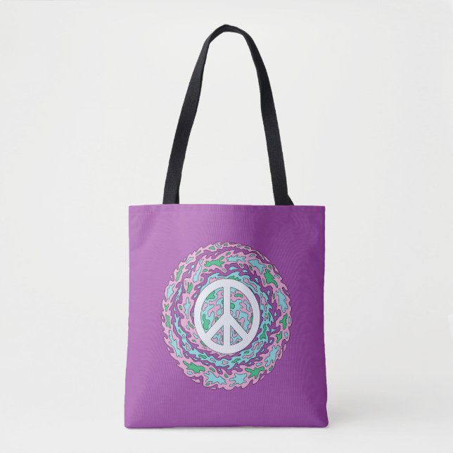 Bolsa Tote Paz psicodélica (Frente)