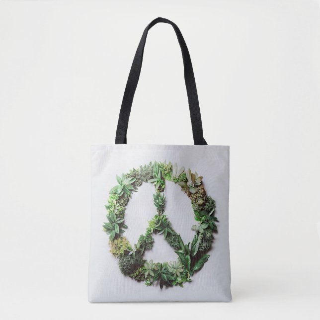 Bolsa Tote Paz verde (Frente)