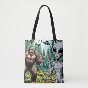 Bolsa Tote Pé Grande e Humor Alienígena
