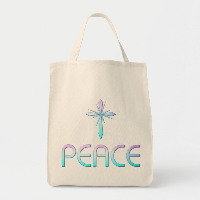 Bolsa Tote Peace Cross Christian (Frente)