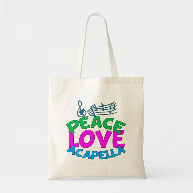 Bolsa Tote Peace Love Acapella (Frente)