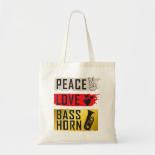 Bolsa Tote Peace Love Bass Horn Marching Banda French Horn