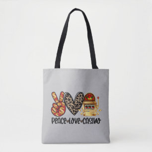 Bolsa Tote Peace Love Casino em Cinzas