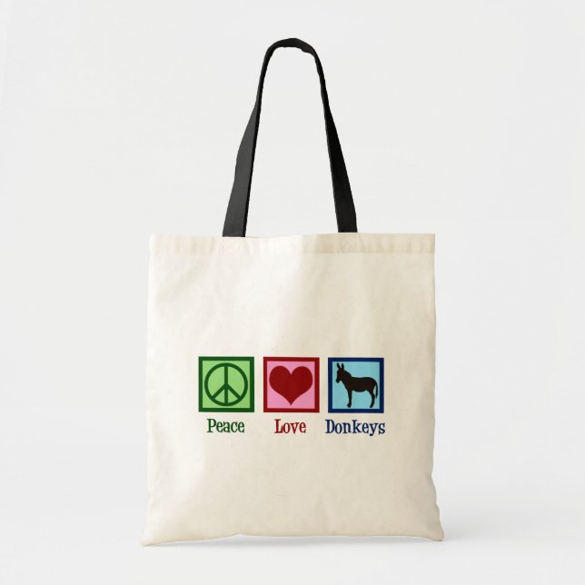 Bolsa Tote Peace Love Donkeys (Frente)