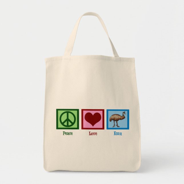 Bolsa Tote Peace Love Emu (Frente)