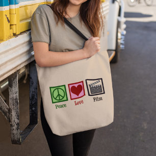 Bolsa Tote Peace Love Film
