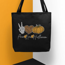 Bolsa Tote Peace Love Halloween