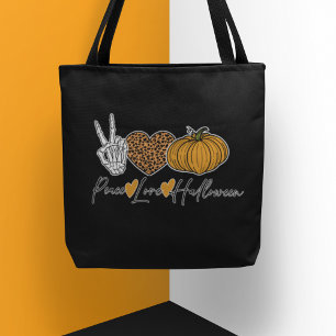 Bolsa Tote Peace Love Halloween