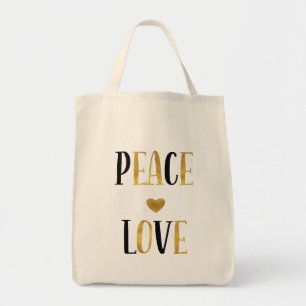 Bolsa Tote Peace Love Heart