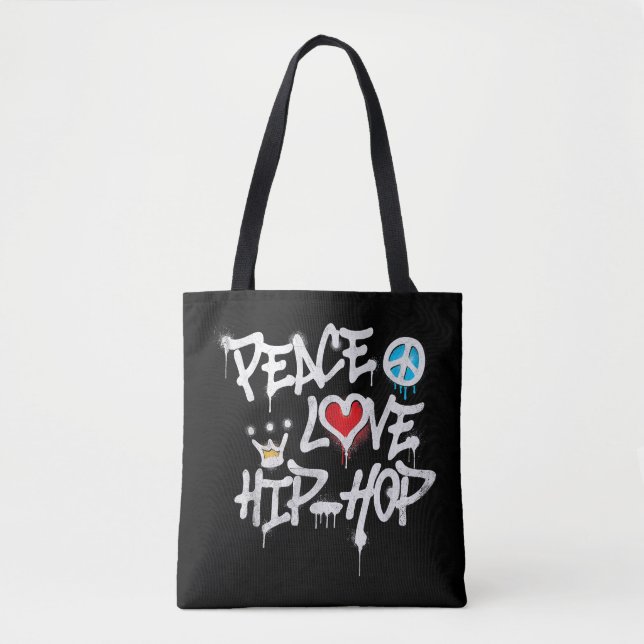 Bolsa Tote Peace Love Hip Hop Dancing (Frente)