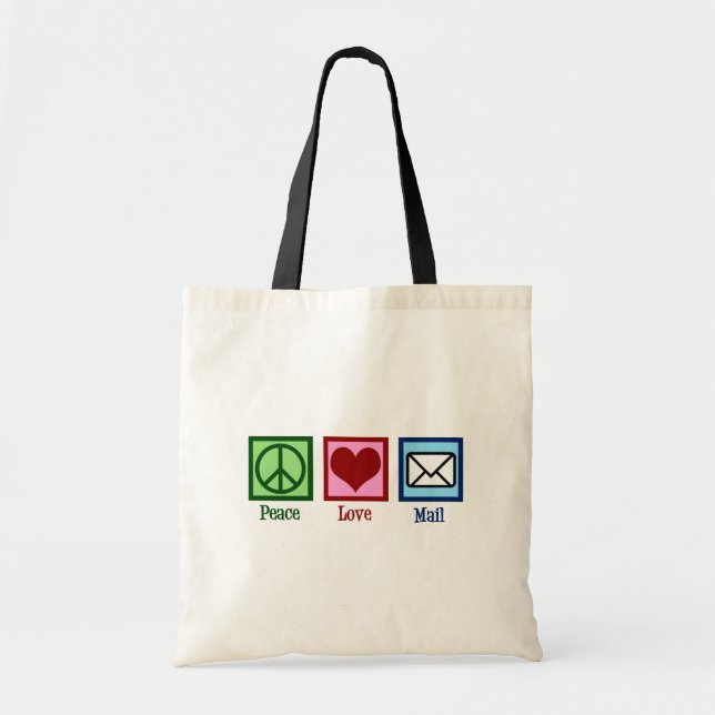 Bolsa Tote Peace Love Mail (Frente)