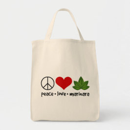 Bolsa Tote Peace Love Marinara Basil Deixa Cluster