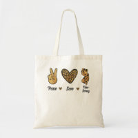 Peace Love New Jersey Lepard Flag Map Souvenirs M