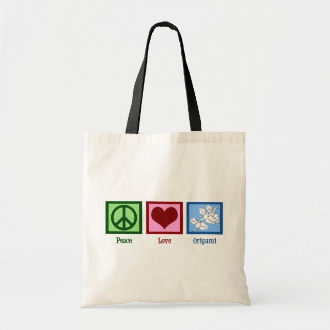 Bolsa Tote Peace Love Origami (Frente)