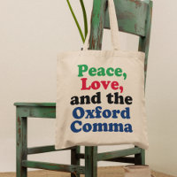 Peace Love Oxford Comma Engraçado Gramática
