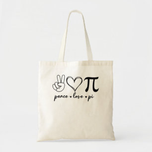 Bolsa Tote Peace Love Pi Math Love Pi Day Matemática Te Te