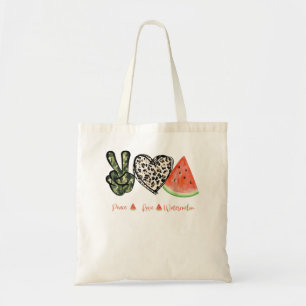 Bolsa Tote Peace Love Watermelon Happy Watermelon Day Fruta M