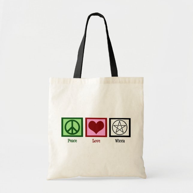 Bolsa Tote Peace Love Wicca (Frente)