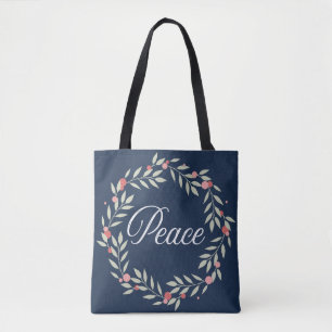 Bolsa Tote Peace Wreath   Férias