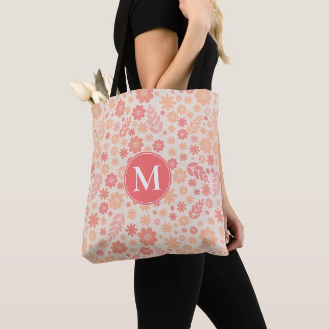 Bolsa Tote Peach Airy Wildflower Meadow Standard (Close Up)
