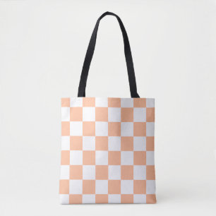 Bolsa Tote Peach Fuzz Verificado Padrão Gingham
