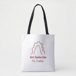 Bolsa Tote Peach marron glitter rainbow teacher appreciation 