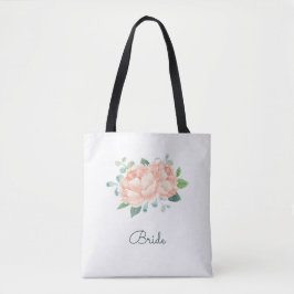 Bolsa Tote Peach Peony Flower