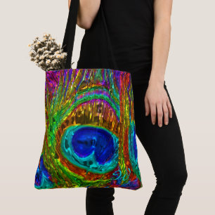 Bolsa Tote Peacock Feathers GlassArt1 All-Over-Impressão Tot