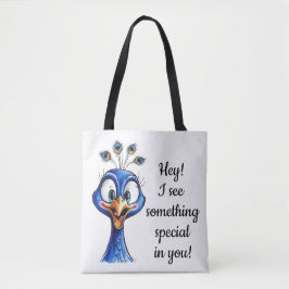 Bolsa Tote Peacock para melhorar o humor
